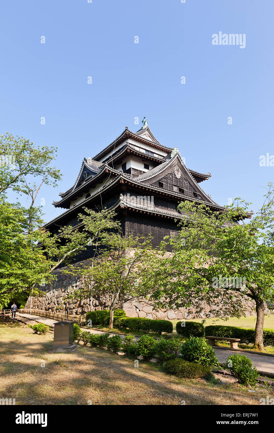 Tenere principale (donjon) di Matsue castello (circa 1611) in Matsue, prefettura di Shimane, Giappone. Sito storico nazionale Foto Stock