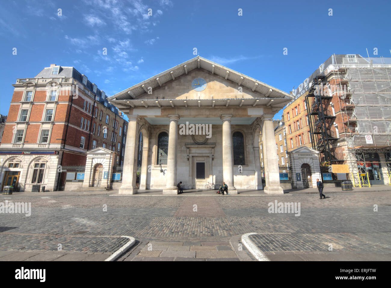 Mercato di Covent Garden di Londra la chiesa di St Paul Foto Stock