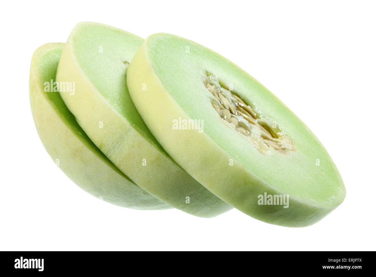 Fette di melone Honeydew Foto Stock