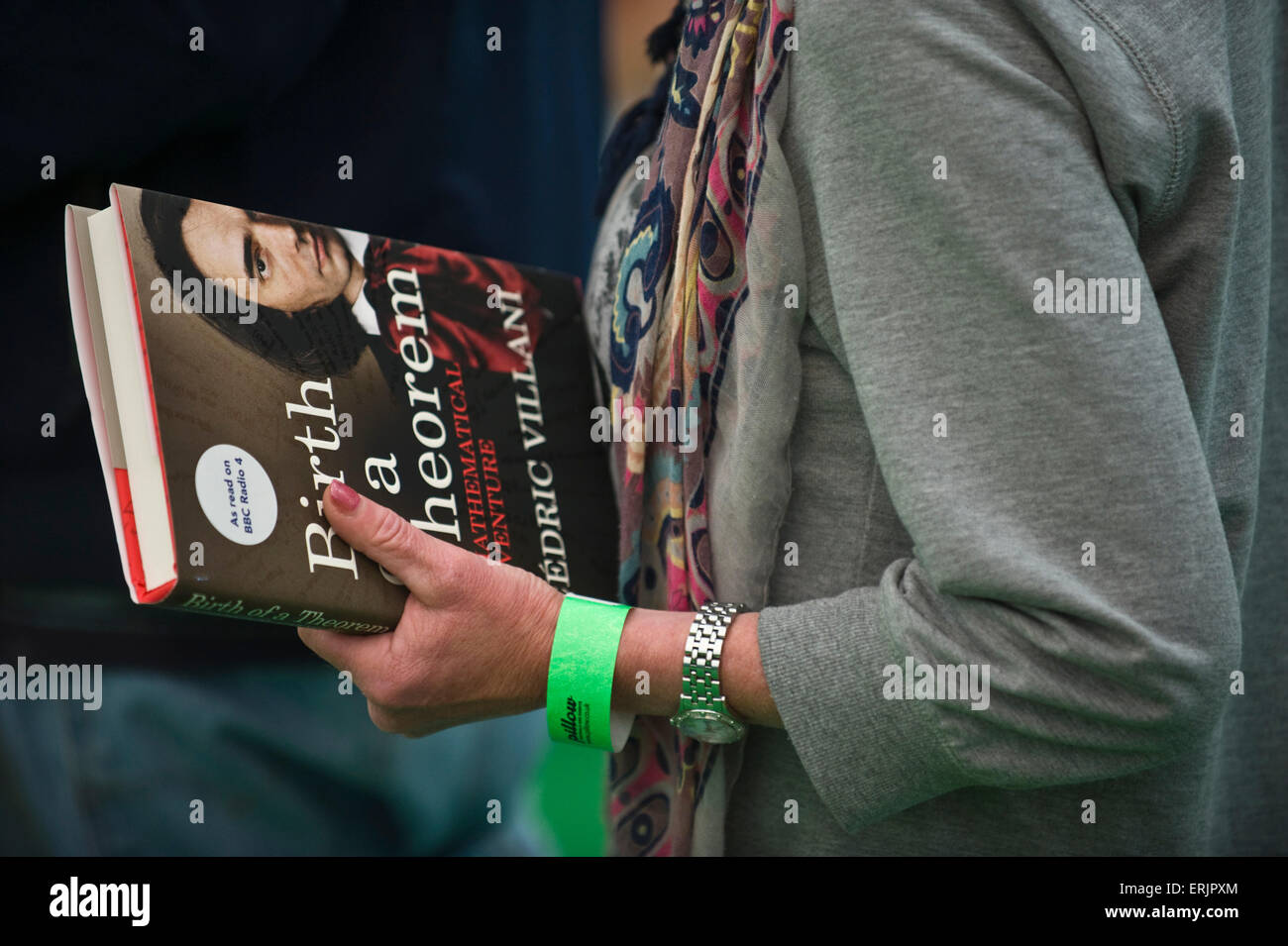 Cedric Villani matematico francese autore libro firma a Hay Festival 2015 Foto Stock