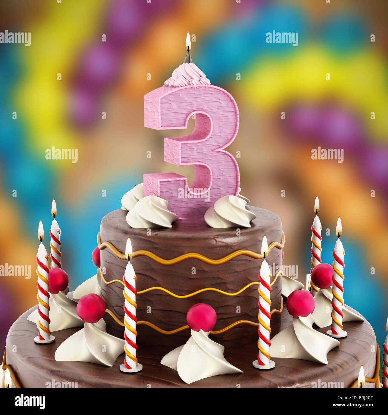 mciskin Candele Numero 3 Verde Fluorescente per Torta, Candela 3 Macaron Glitter Birthday Girl, Decorazioni 3° Compleanno per Bambina Bambino, Cake Topper Verde Fluorescente per Feste, Baby Shower