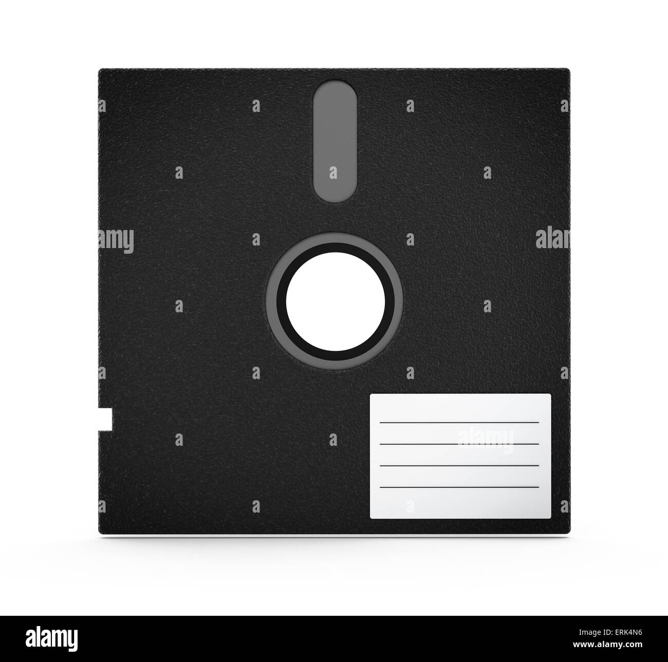 5 pollici floppy disk isolati su sfondo bianco. Foto Stock