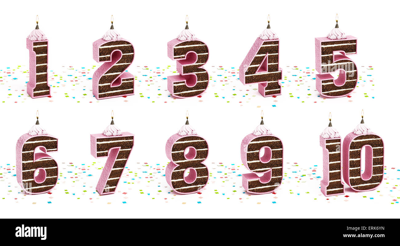 Torta i numeri da uno a dieci. Foto Stock