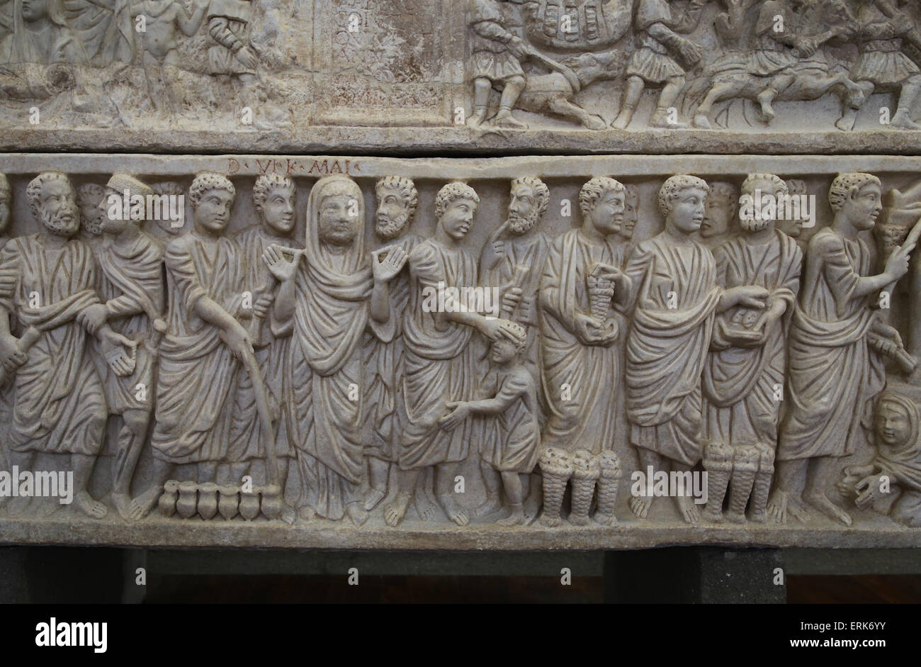Sarcofago di Sabinus. Roman. Dei primi cristiani. Rilievo con scene del Nuovo Testamento. Museo del Vaticano. Foto Stock