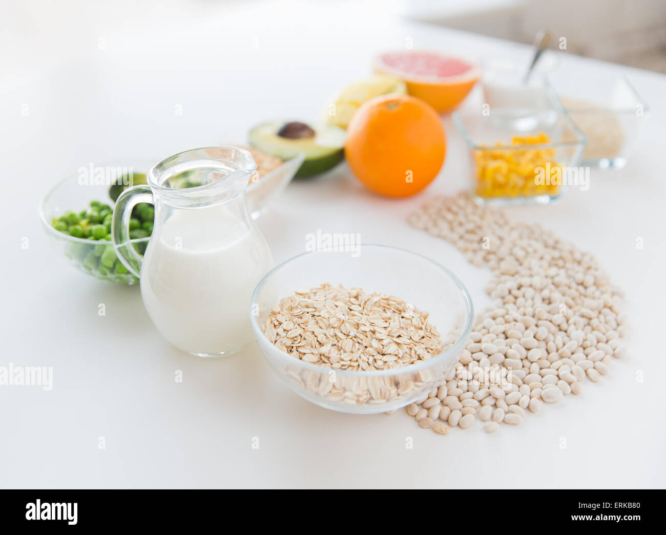 Close up di ingredienti alimentari nella lettera b forma Foto Stock