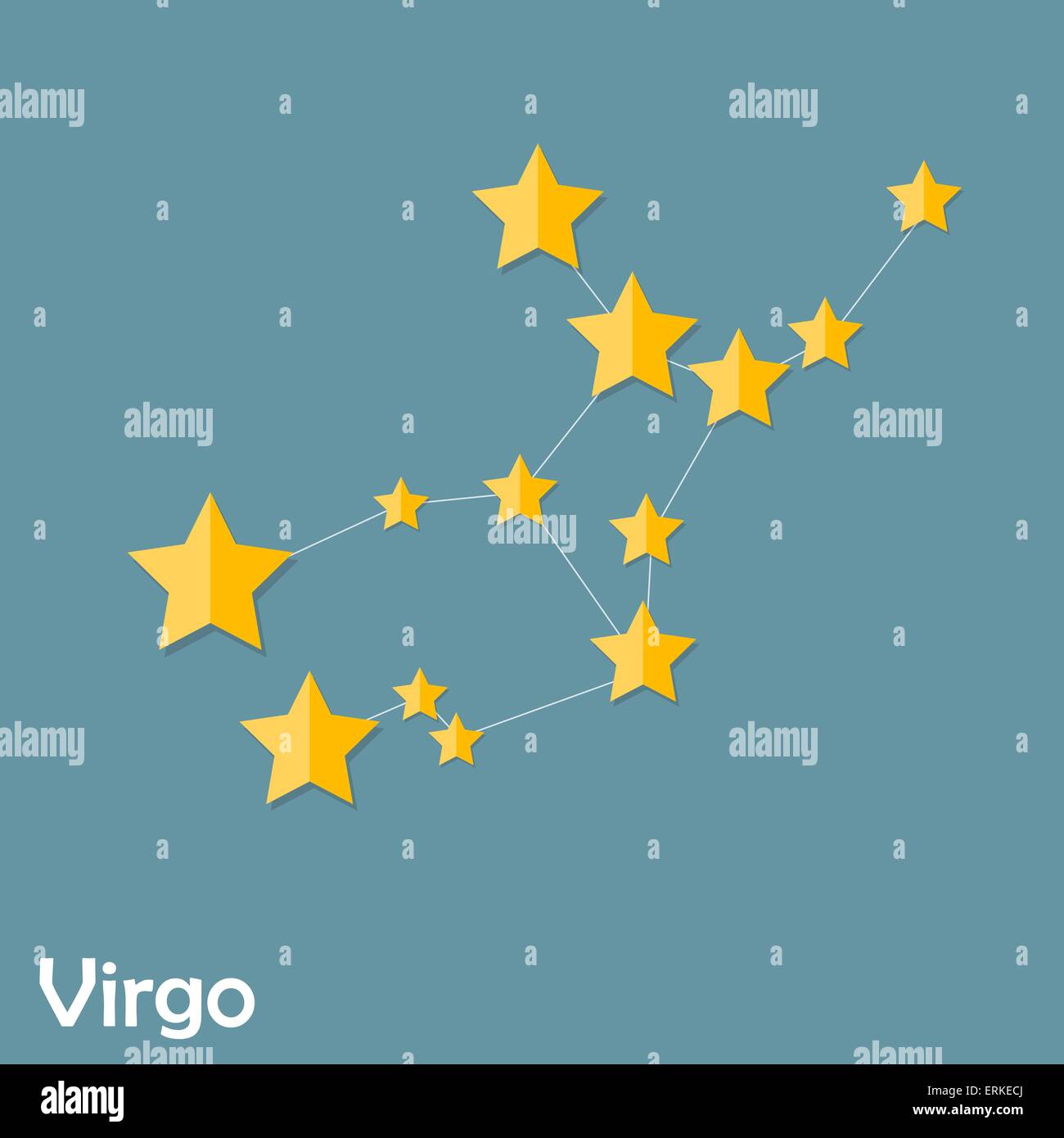 Virgo segno zodiacale del belle stelle luminose Vector illustrat Illustrazione Vettoriale
