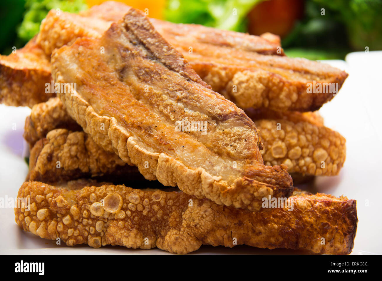 Pane appena sfornato croccante maiale ventre per gustose Foto Stock