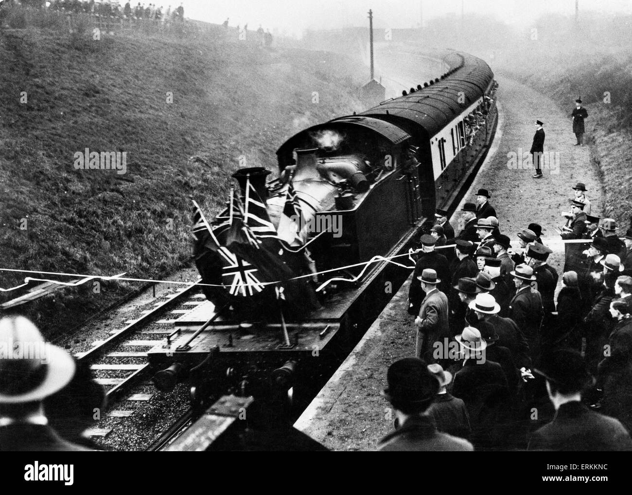 Apertura della stazione di biancospini a West Bromwich dal Great Western Railway, 26 dicembre 1931. Foto Stock