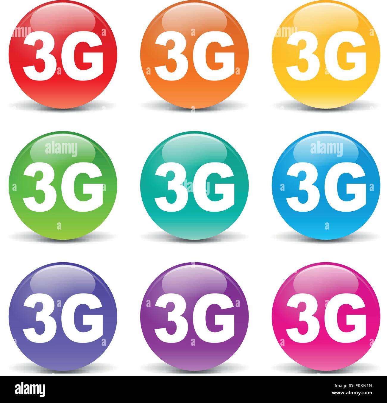 Illustrazione Vettoriale di 3g icone su sfondo bianco Illustrazione Vettoriale