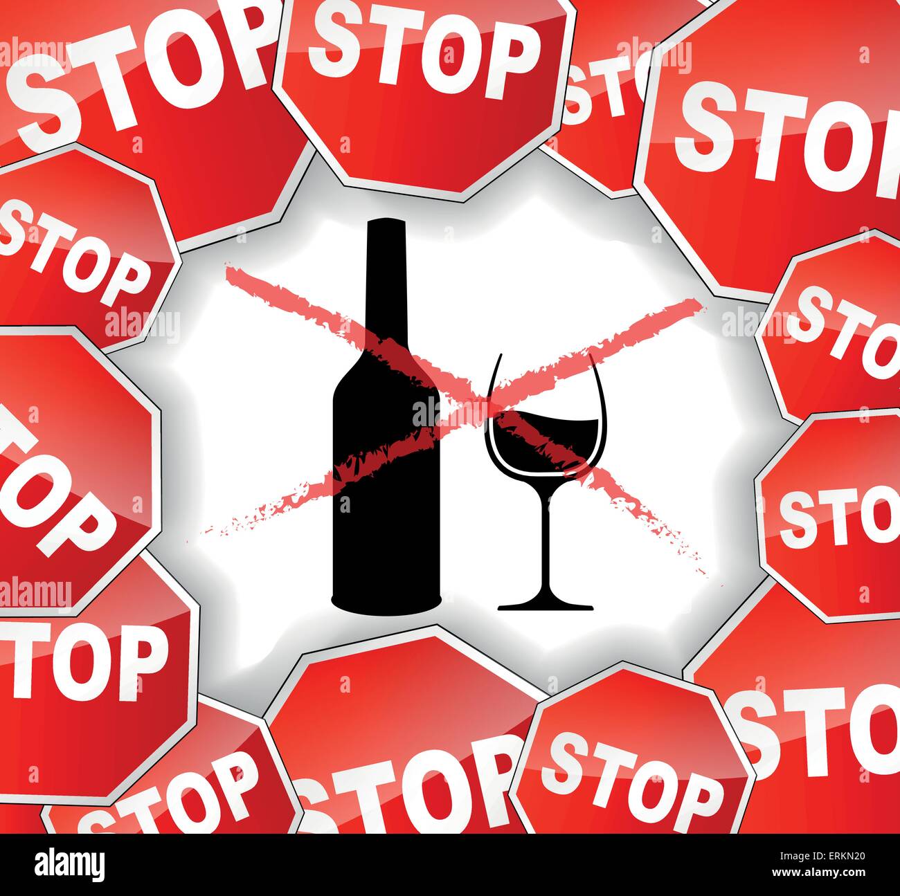 Illustrazione Vettoriale di alcool di avvertimento il concetto di sfondo Illustrazione Vettoriale