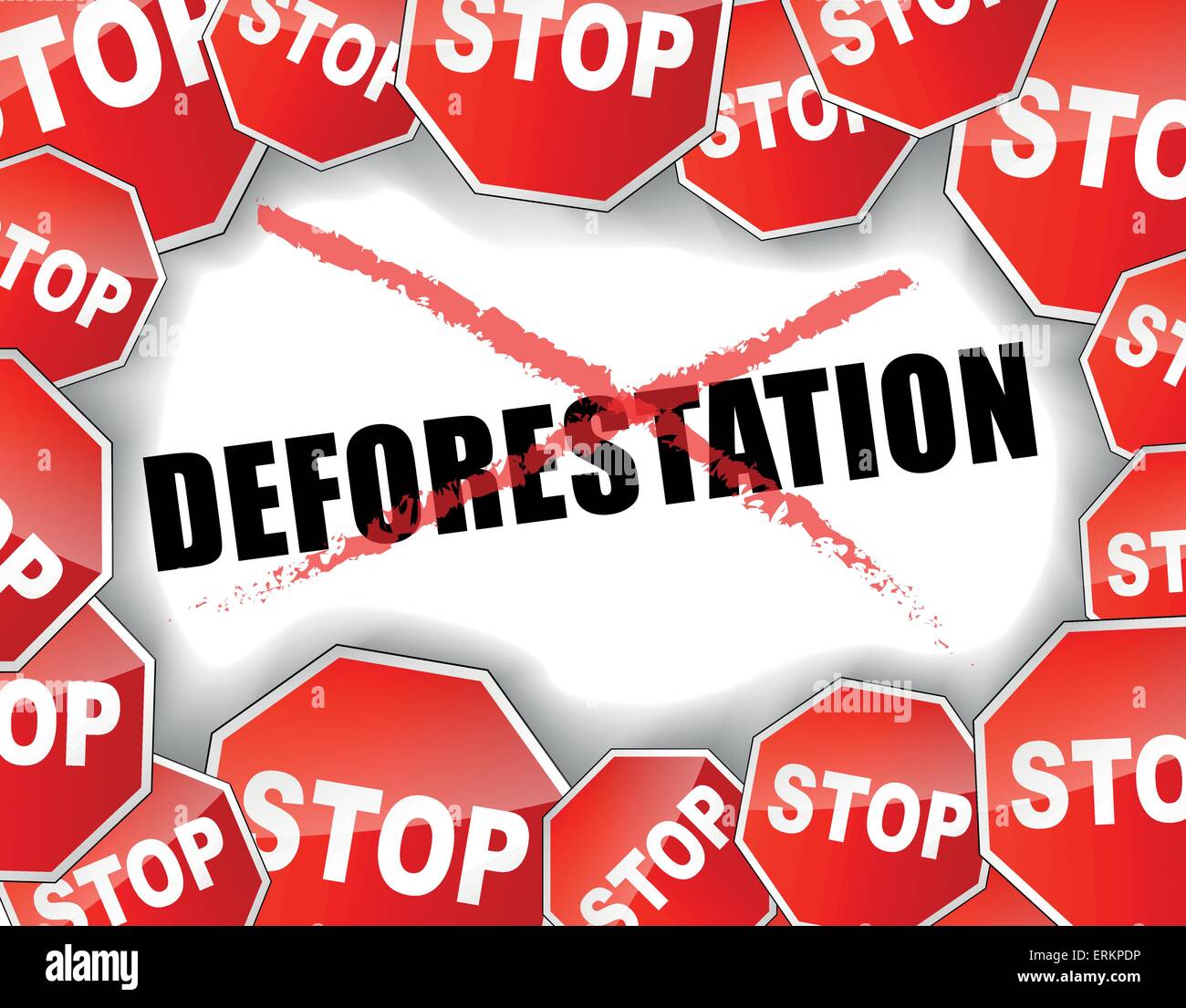 Illustrazione Vettoriale di deforestazione concetto di sfondo Illustrazione Vettoriale