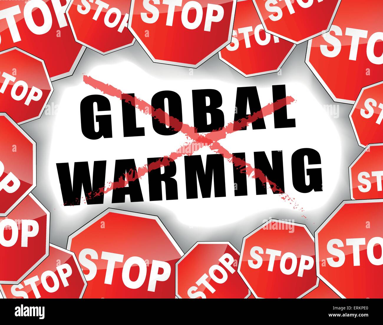 Illustrazione Vettoriale di fermare il riscaldamento globale il concetto di sfondo Illustrazione Vettoriale