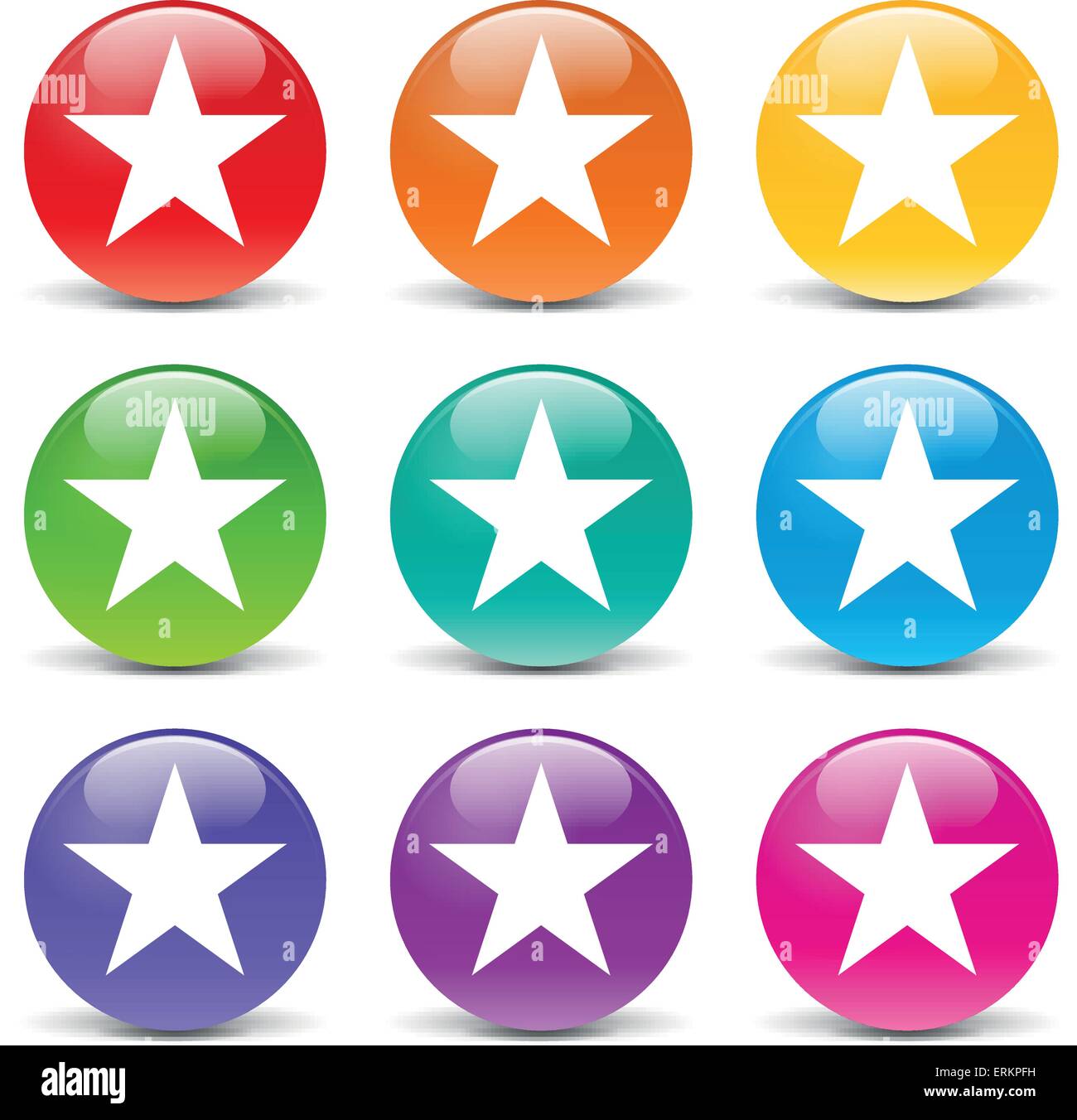 Illustrazione Vettoriale di star icone su sfondo bianco Illustrazione Vettoriale
