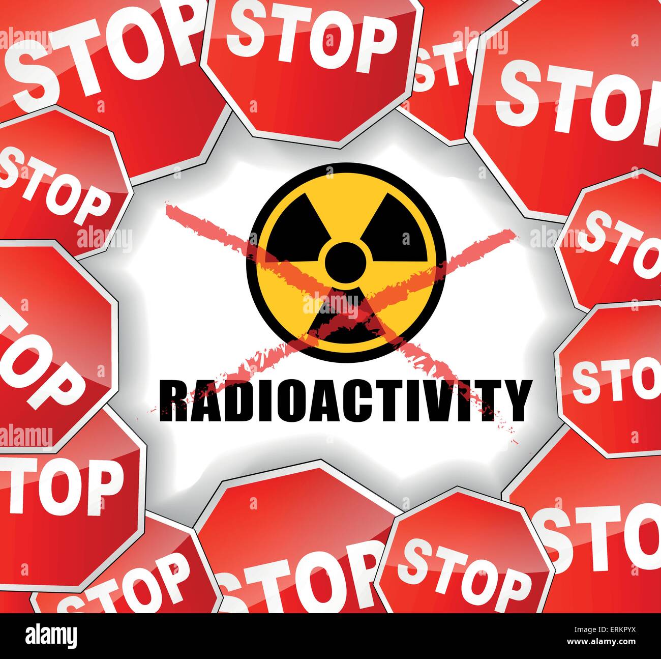 Illustrazione Vettoriale di smettere di radioattività concetto di sfondo Illustrazione Vettoriale