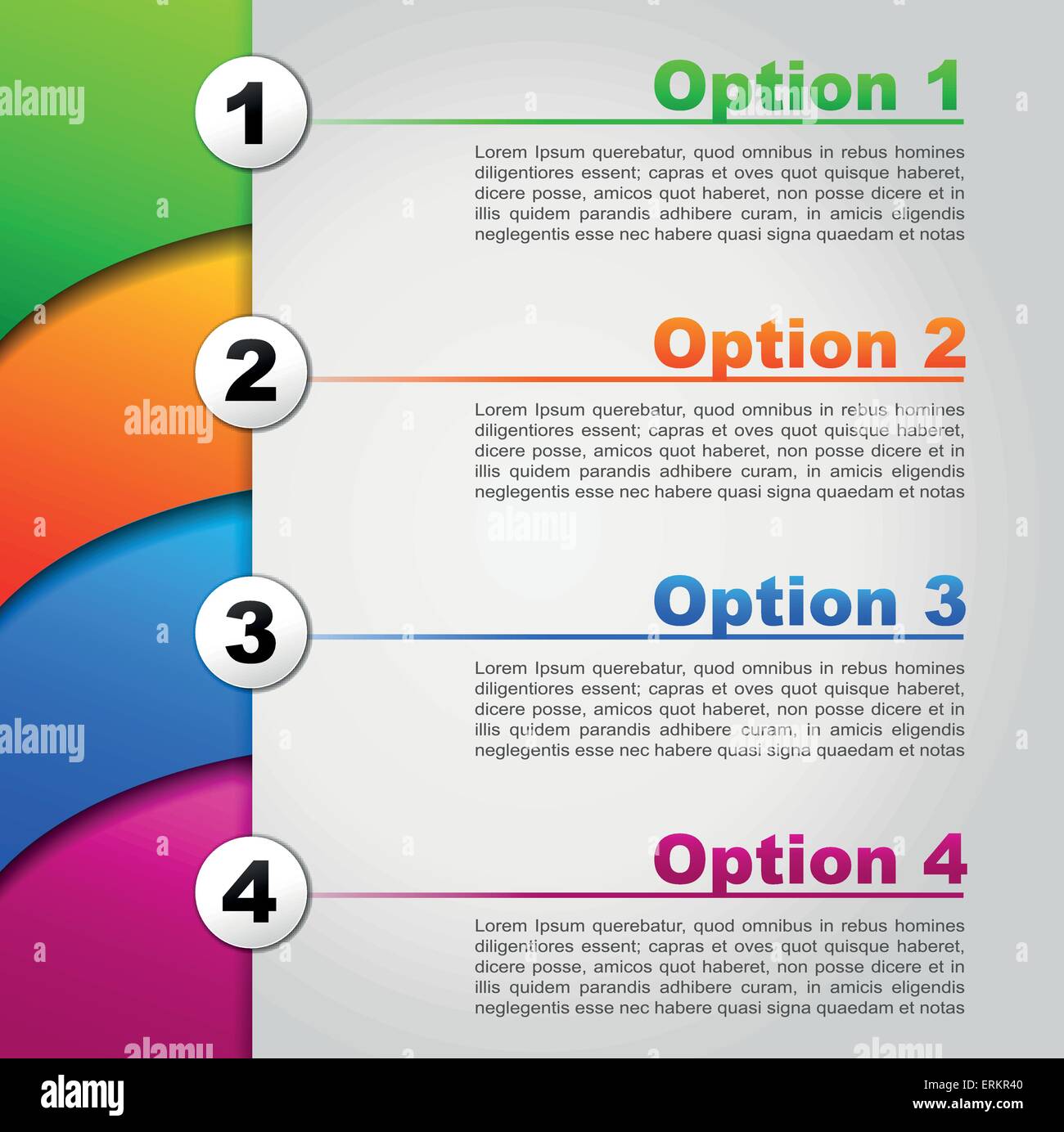 Illustrazione di vettore di quattro opzioni di design di sfondo Illustrazione Vettoriale