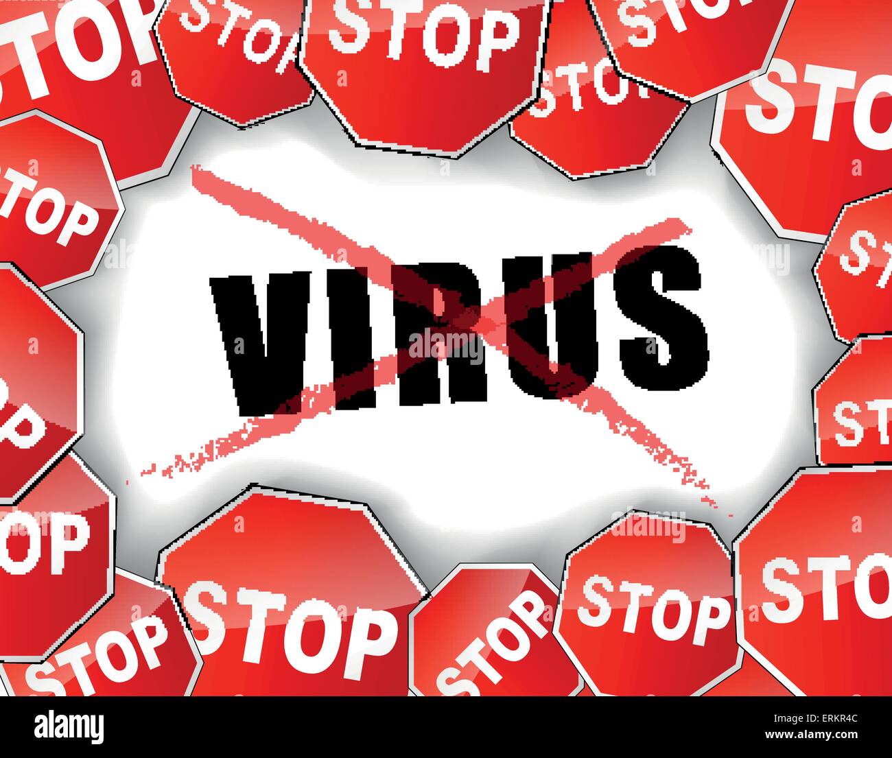 Illustrazione Vettoriale di stop virus sfondo concept Illustrazione Vettoriale