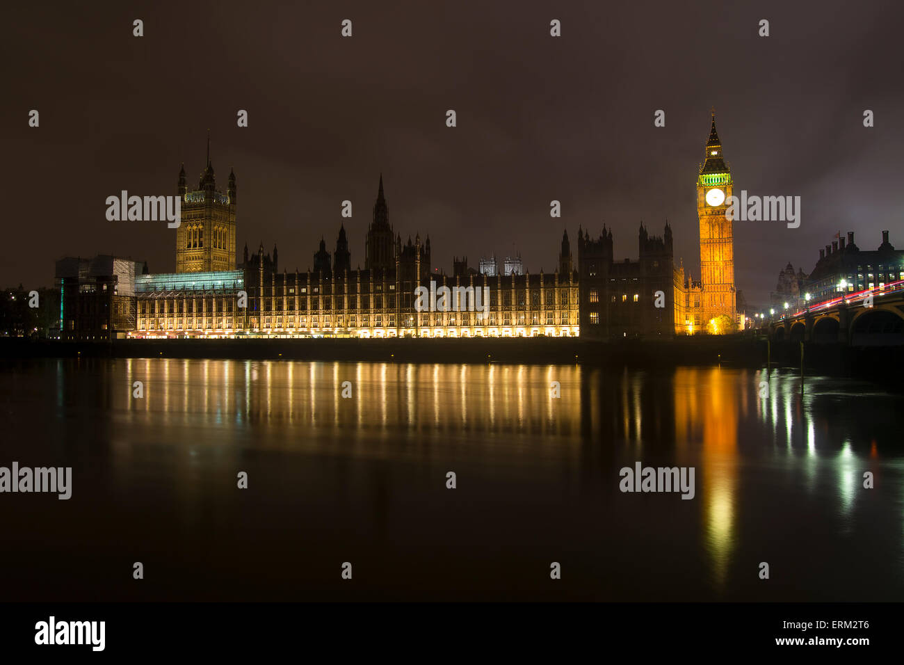 Scena notturna del big ben e parlaiment a Londra. Foto Stock