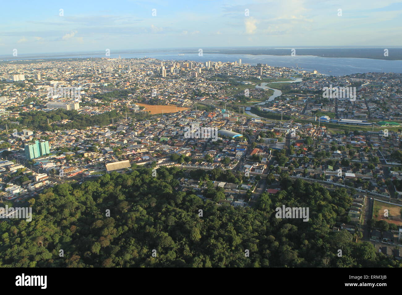 Città di Manaus, Amazonas Stato capitale e il principale centro finanziario, aziendale e lo sviluppo economico del nord del Brasile. Foto Stock