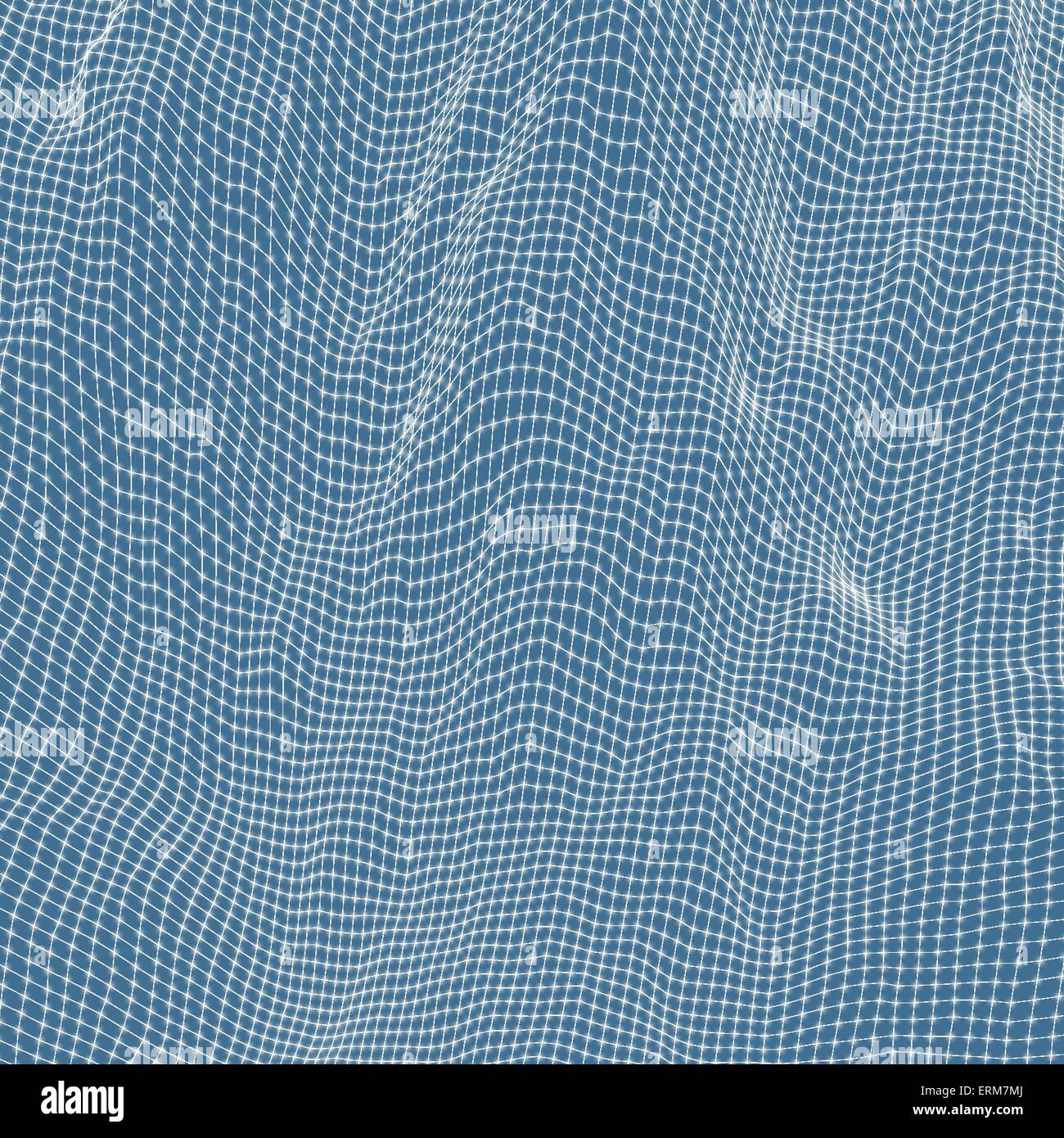 Griglia astratta sfondo. La superficie dell'acqua. Illustrazione Vettoriale. Illustrazione Vettoriale