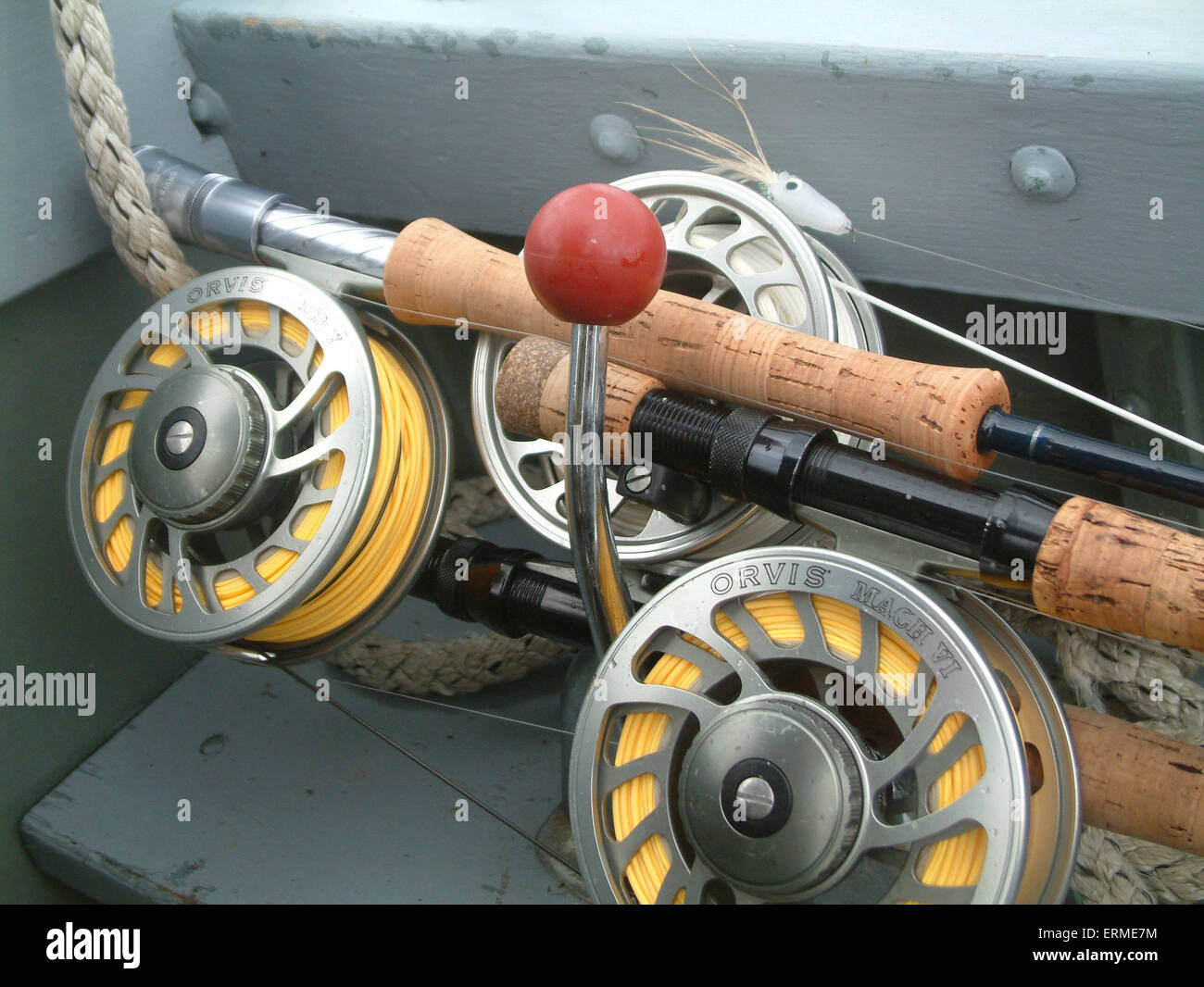 Fly Fishing Tackle Foto Stock