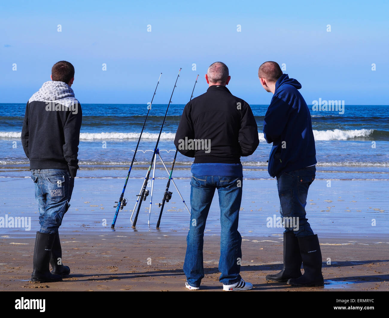 I pescatori e i loro steli Foto Stock
