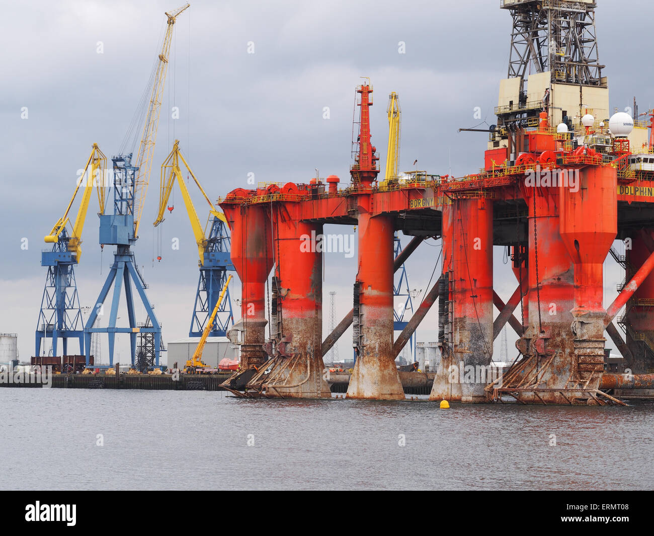 Lato Dock a Belfast dock Foto Stock