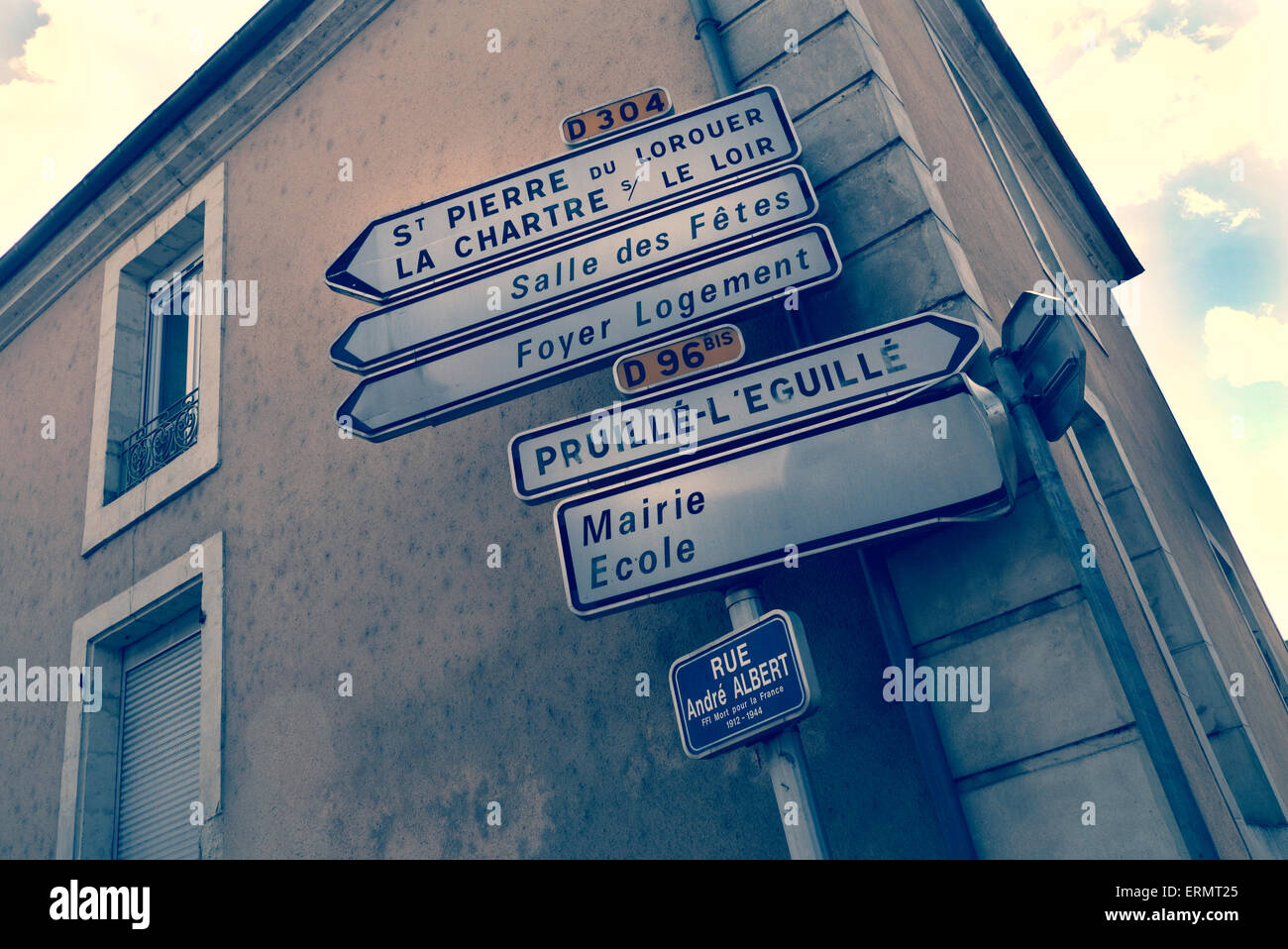 Il francese della segnaletica stradale Foto Stock