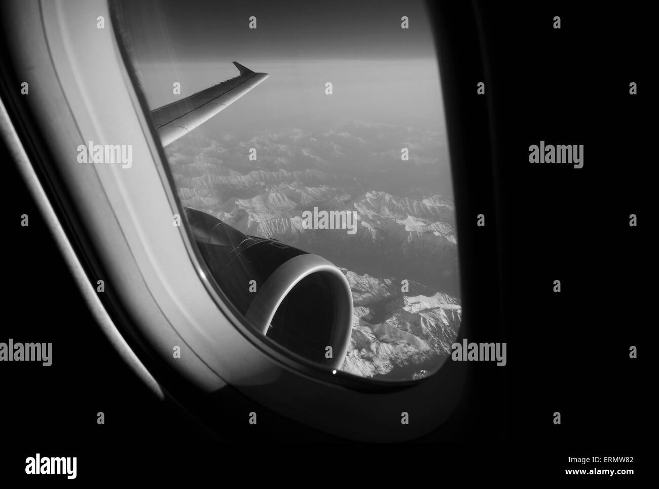Visualizzare nello stato di Washington da un commerciale aereo jet finestra Foto Stock