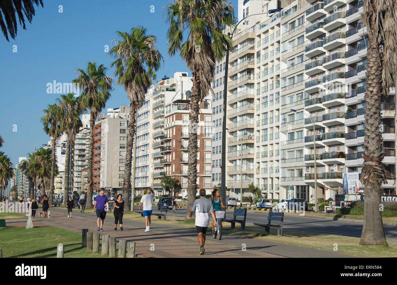 Mare blocchi di appartamenti Montevideo Uruguay Foto Stock