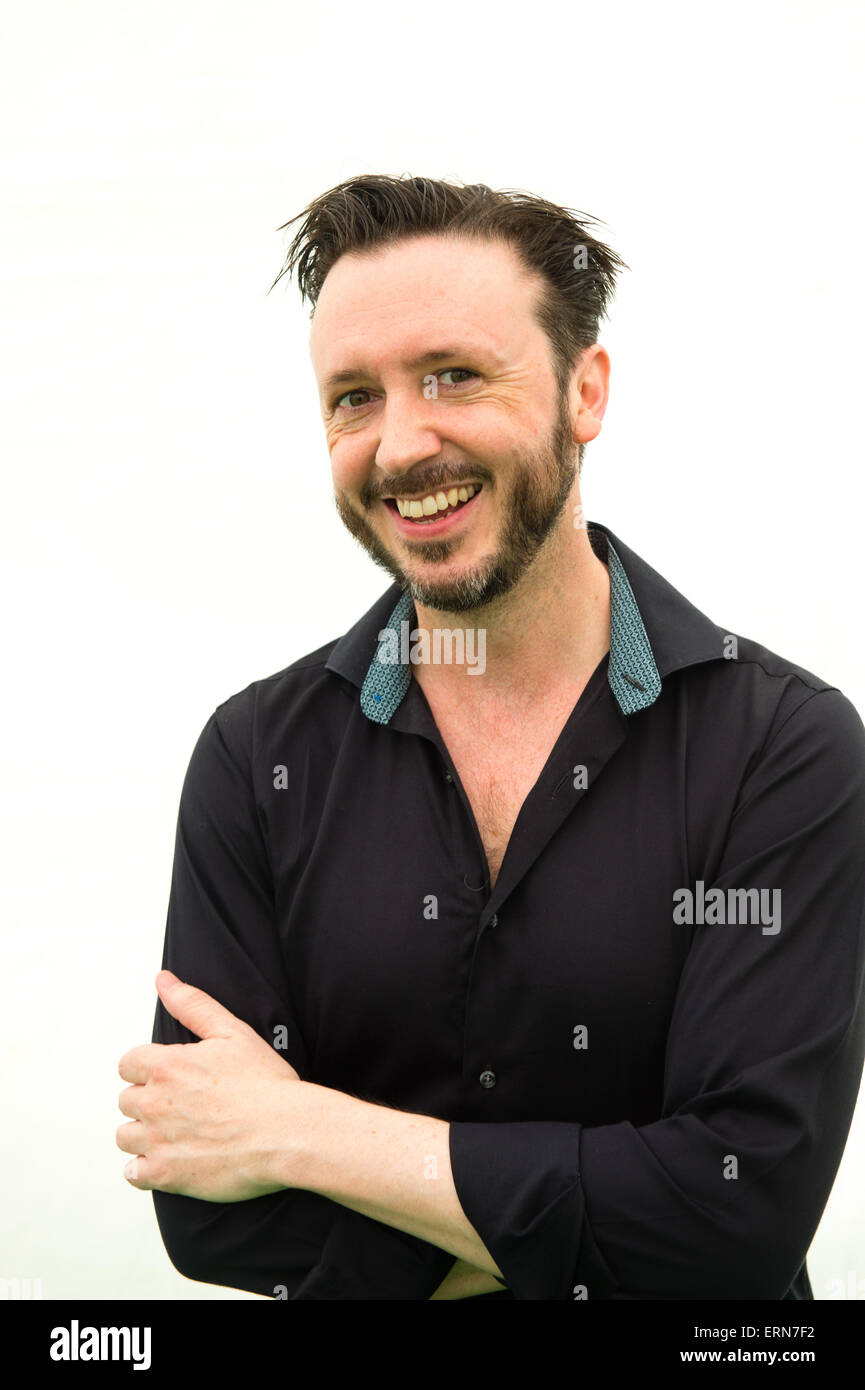 STEVE Cole, autore del giovane Bond adventure 'Shoot per uccidere', all'Hay Festival della Letteratura 2015, Mercoledì 27 Maggio 2015 Foto Stock