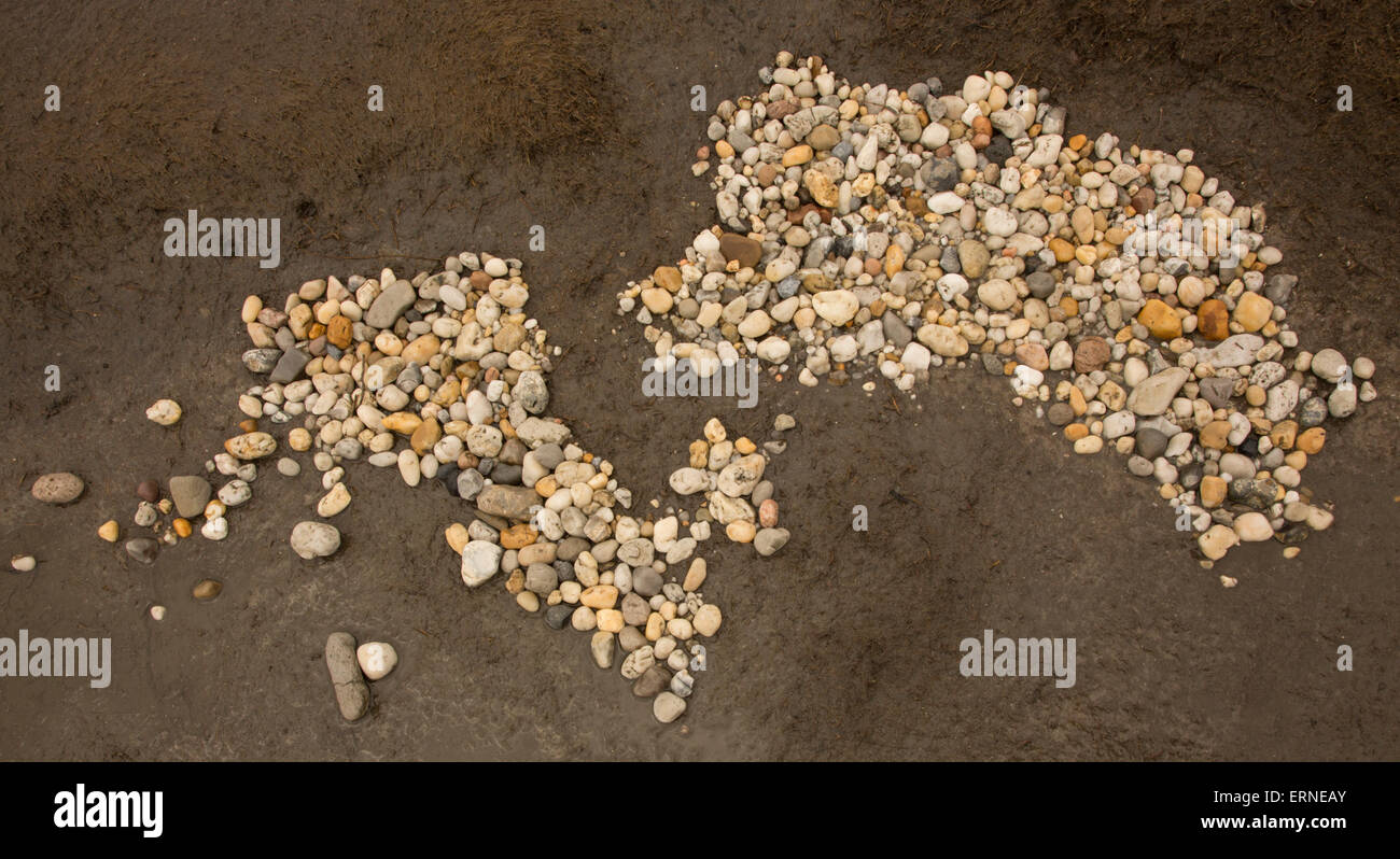 Rocce sulla spiaggia della baia del Delaware, Delaware Foto Stock