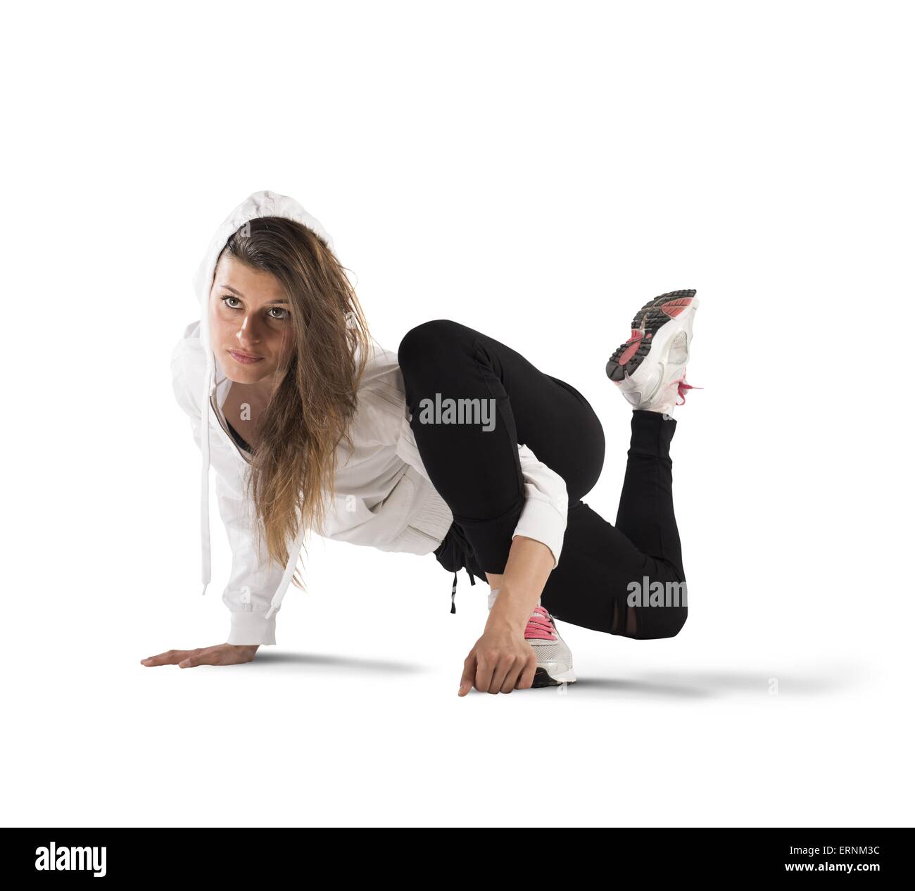 Ragazza di breakdance Foto Stock