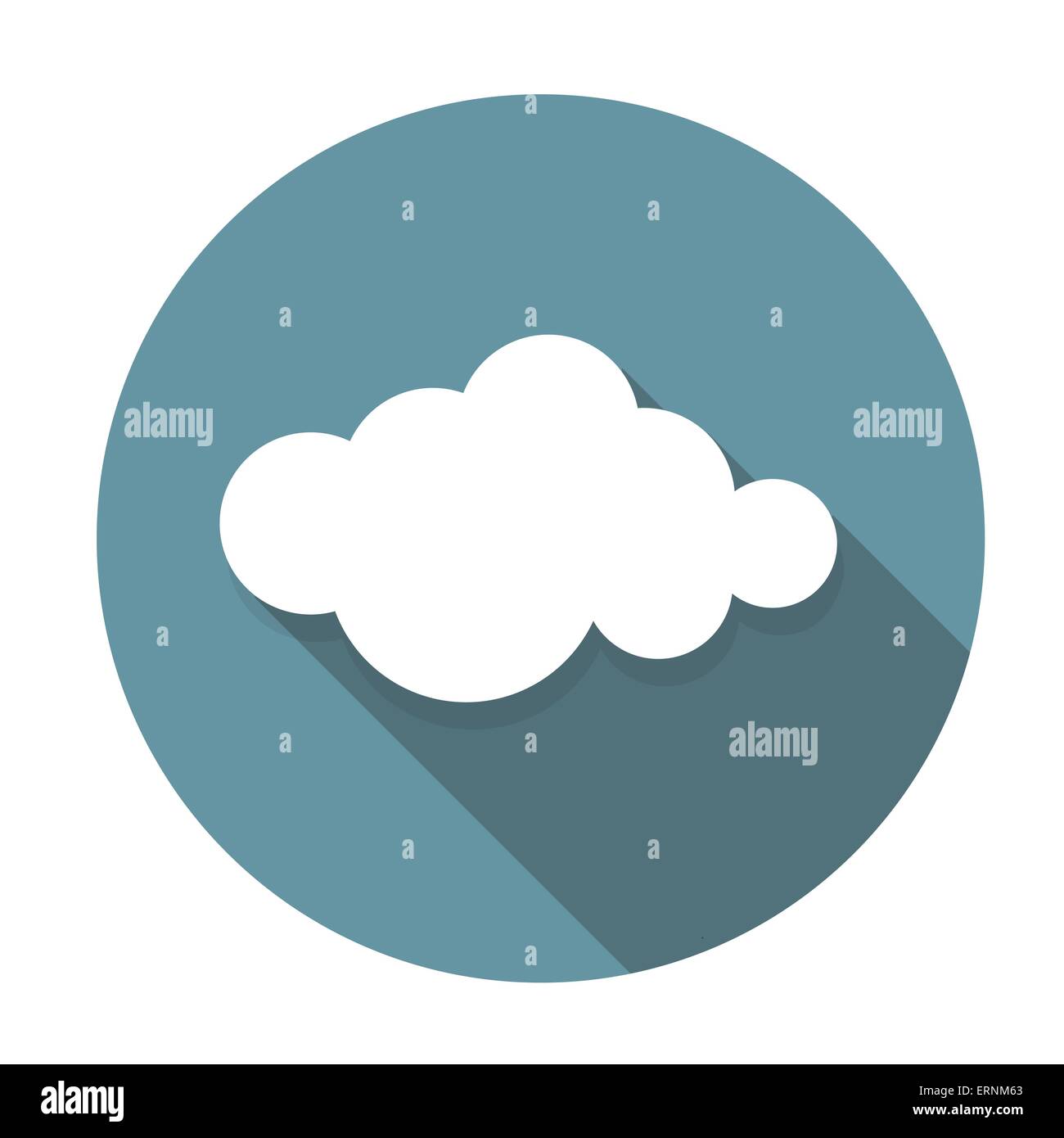 Cloud Icona piatta con lunga ombra, illustrazione vettoriale Illustrazione Vettoriale