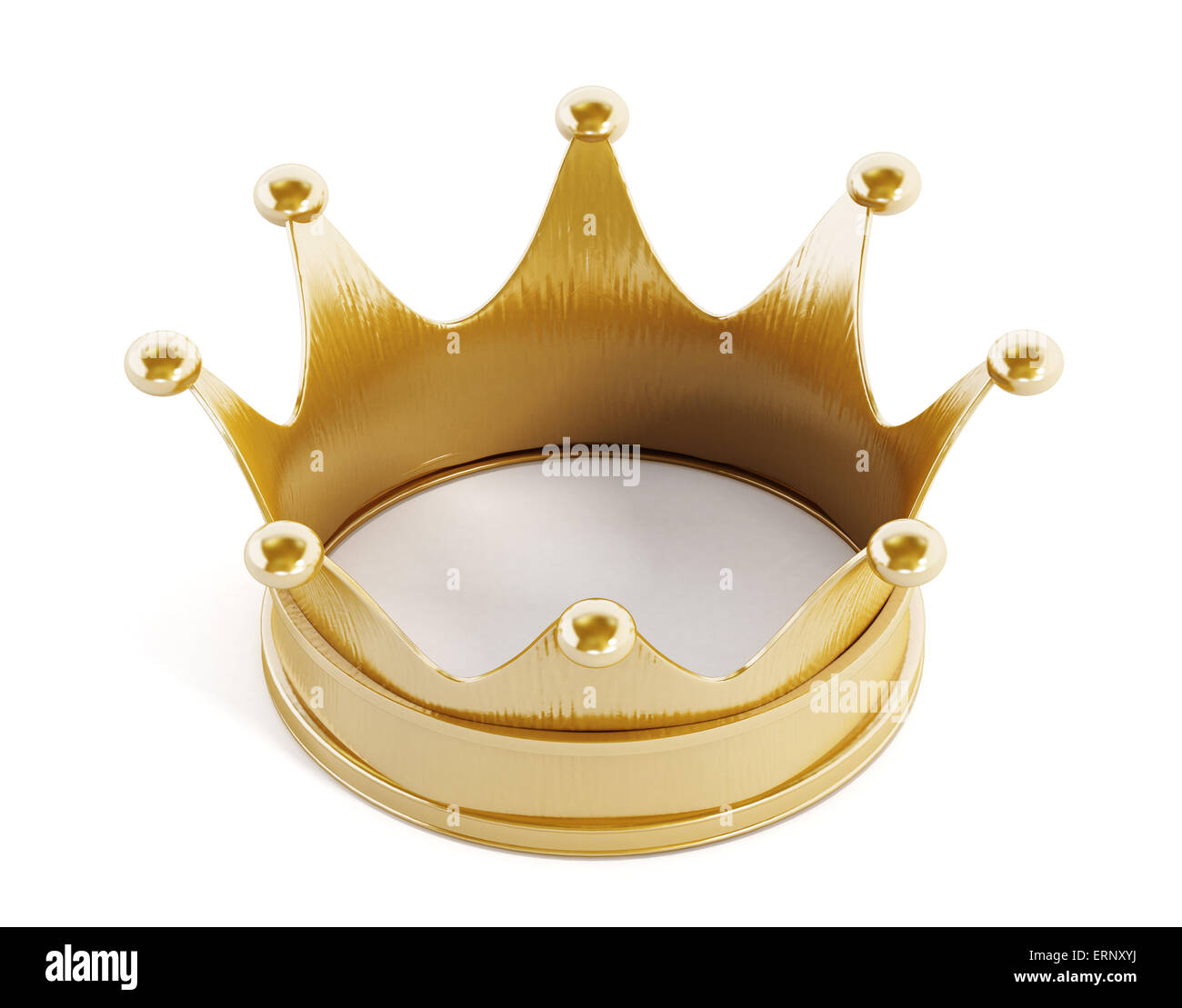 Gold Crown isolato su bianco Foto Stock