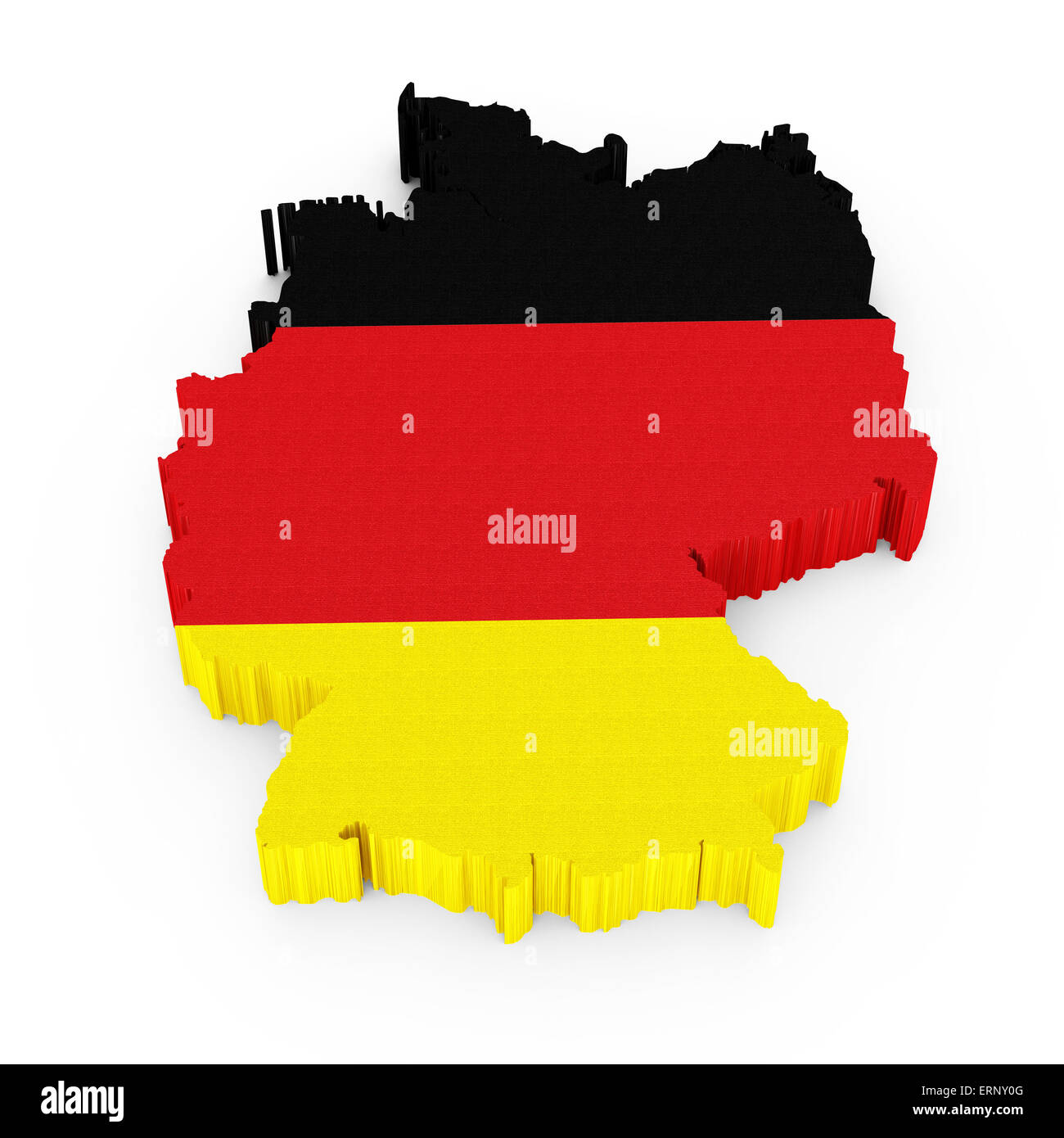 3D Germania mappa con bandiera tedesca isolati su sfondo bianco Foto Stock