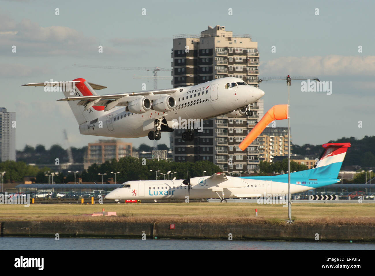 LONDON CITY AIRPORT Foto Stock