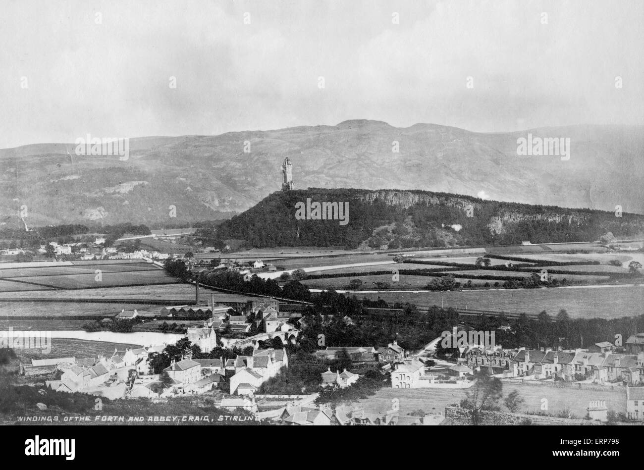 Il fiume Forth e Abbey Craig, Stirling, Scozia, Regno Unito Foto Stock