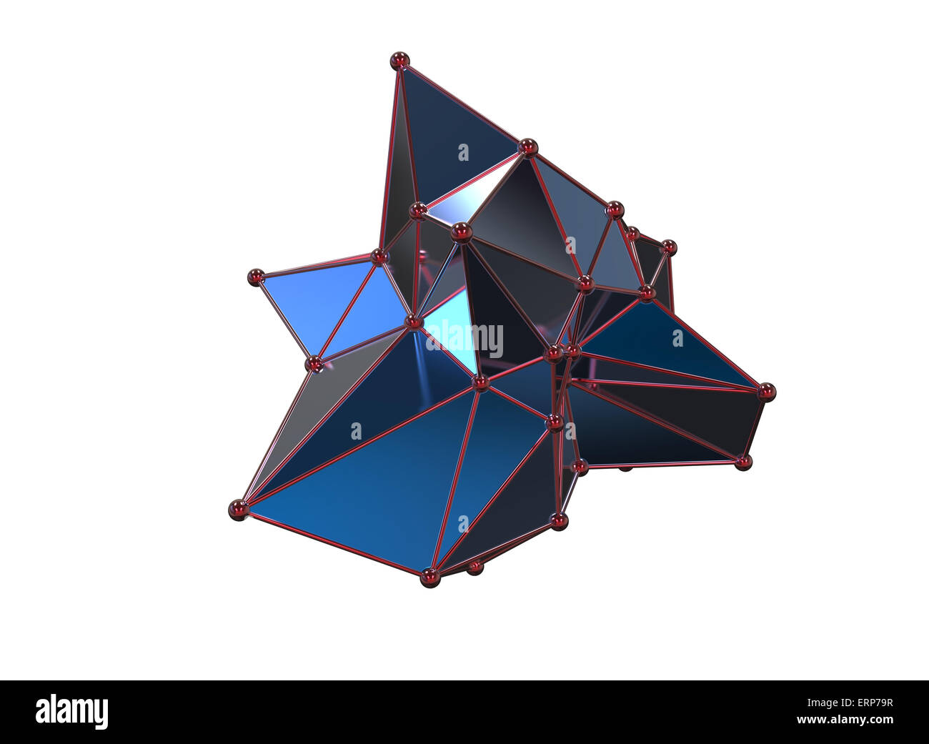 Il futuristico digitale plesso astratta stile 3d modello di molecola Foto Stock