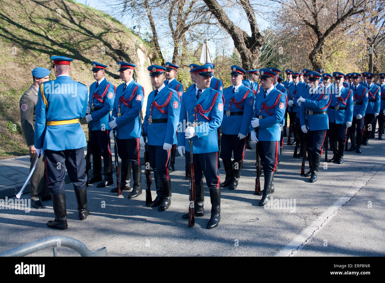Il serbo Garda a Novi Sad Foto Stock
