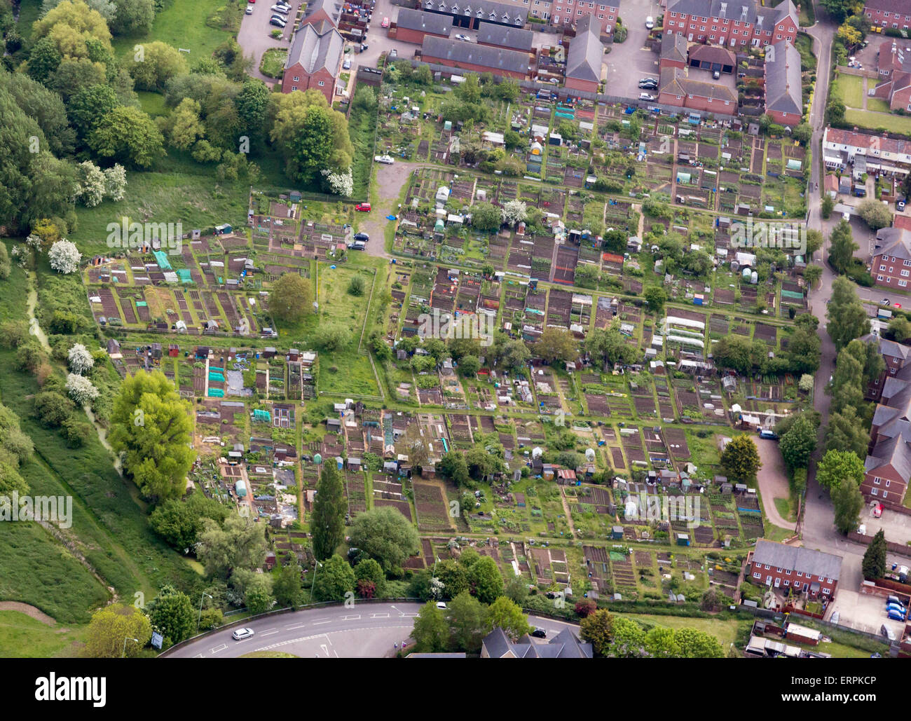 Riparto di giardini in Bury St Edmunds, Suffolk, Regno Unito Foto Stock