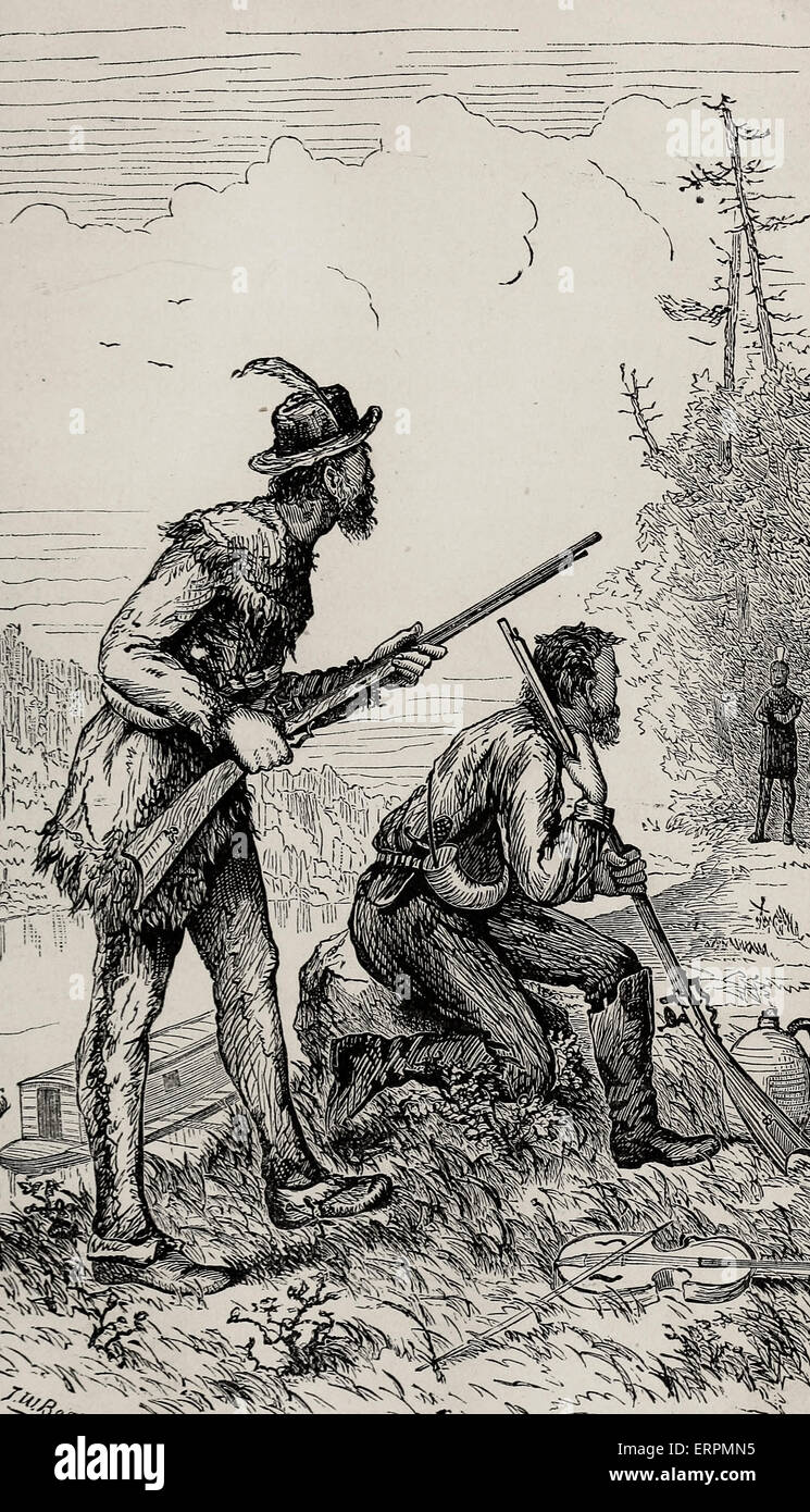 'Tenere il noddle costante, falegname, oppure potrai versare il whiskey" Mike Fink, ultimo del Keelboatmen Foto Stock