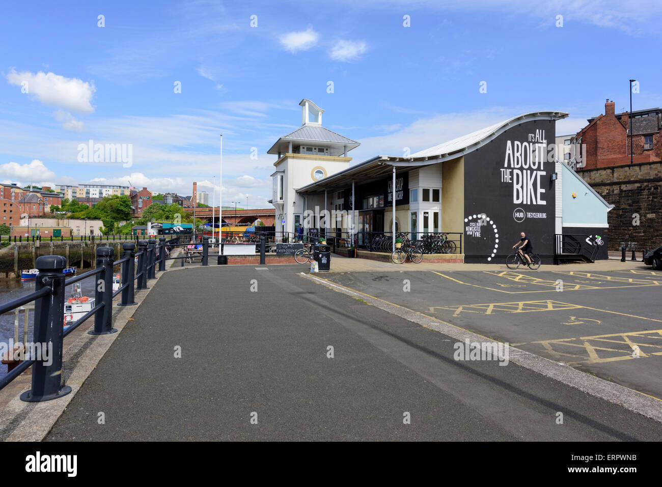 Il mozzo del ciclo di Newcastle upon Tyne Foto Stock