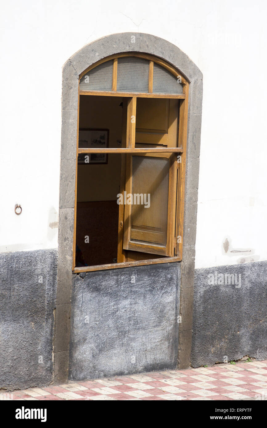 Vecchia Finestra delle Canarie Foto Stock