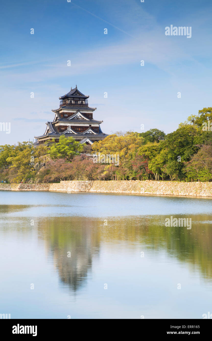 Il castello di Hiroshima, Hiroshima, Prefettura di Hiroshima, Giappone Foto Stock