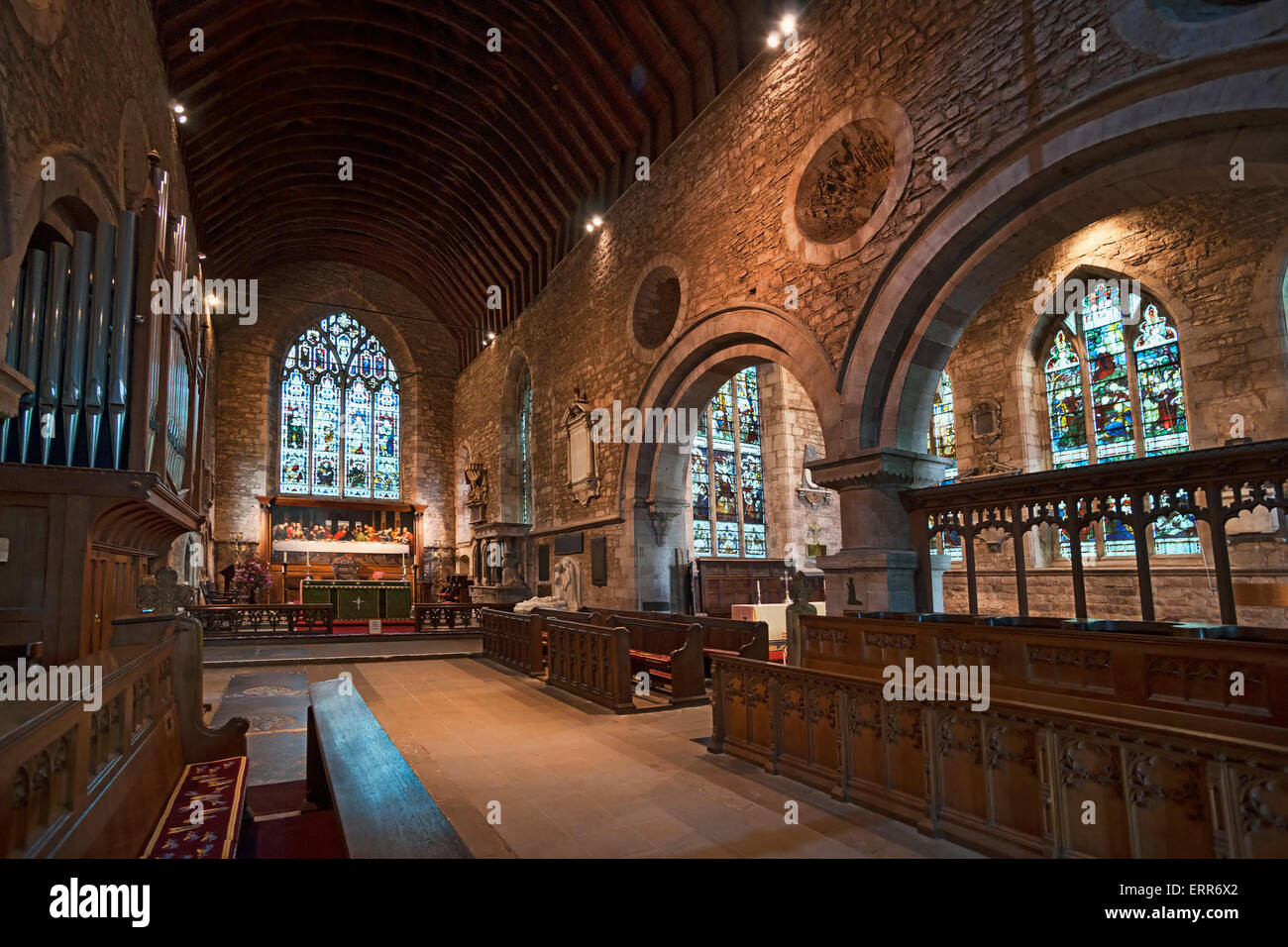 Ledbury, interno, la chiesa di San Michele, Church Lane, Herefordshire, Regno Unito Foto Stock