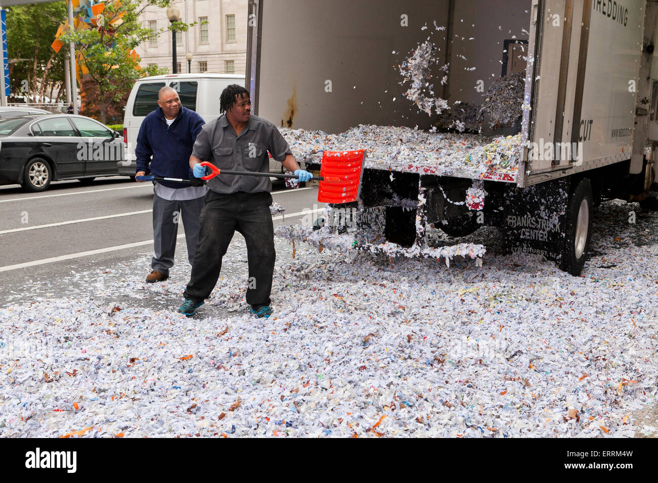 Carta da ufficio carrello triturazione incidente - Washington DC, Stati Uniti d'America Foto Stock