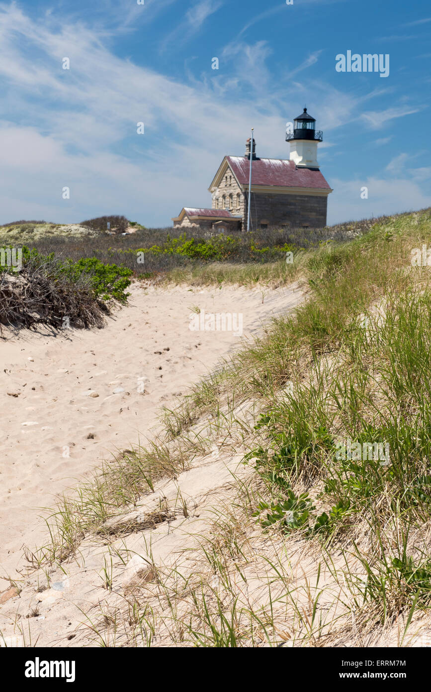 Faro del nord su Block Island, Rhode Island Foto Stock