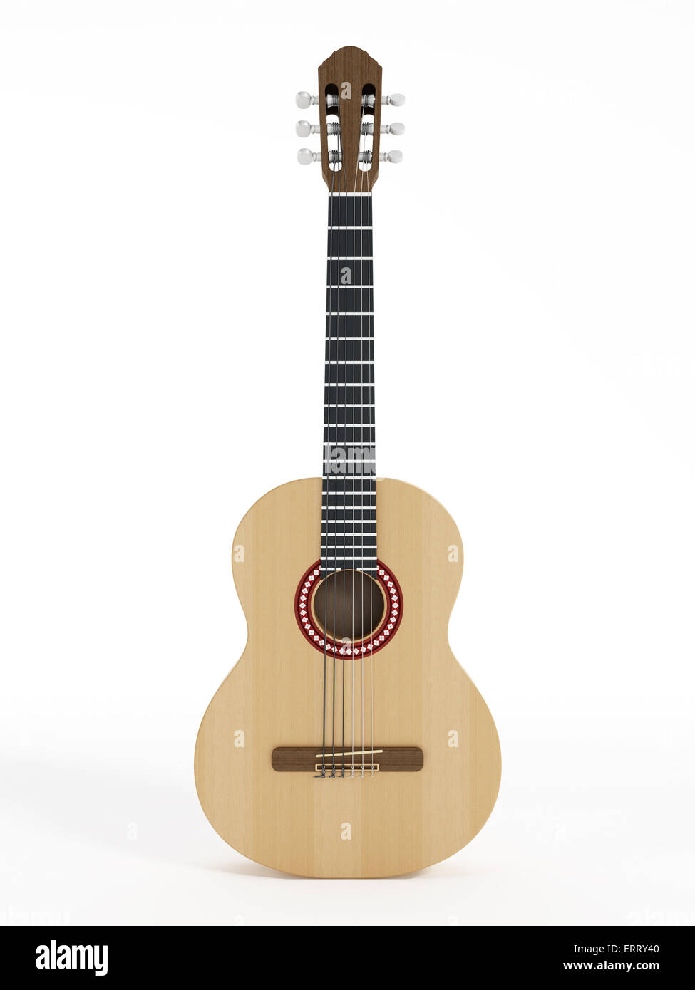 Chitarra acustica - isolato su sfondo bianco Foto Stock
