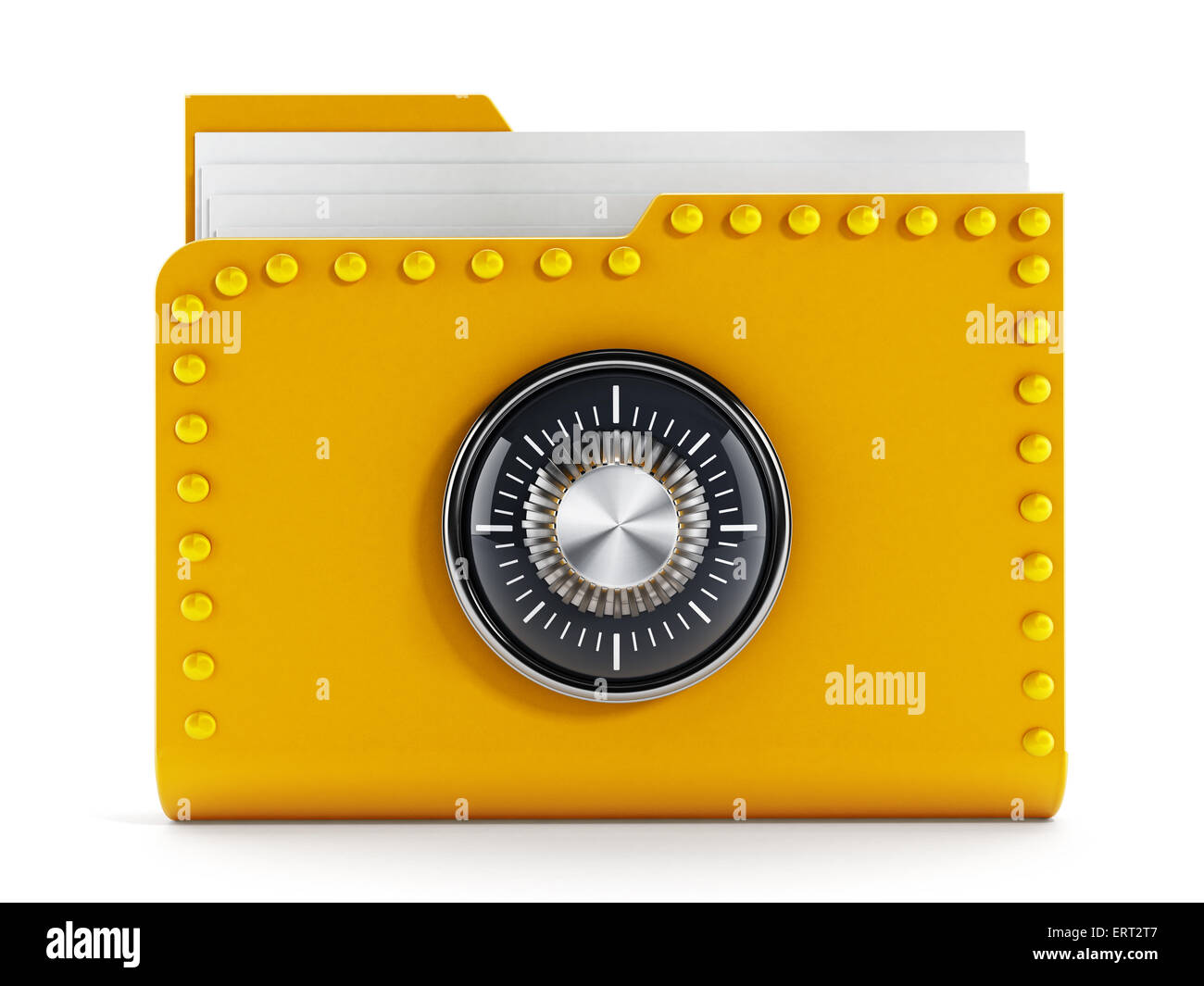 La sicurezza dei dati concetto con cartella e bloccare Foto Stock