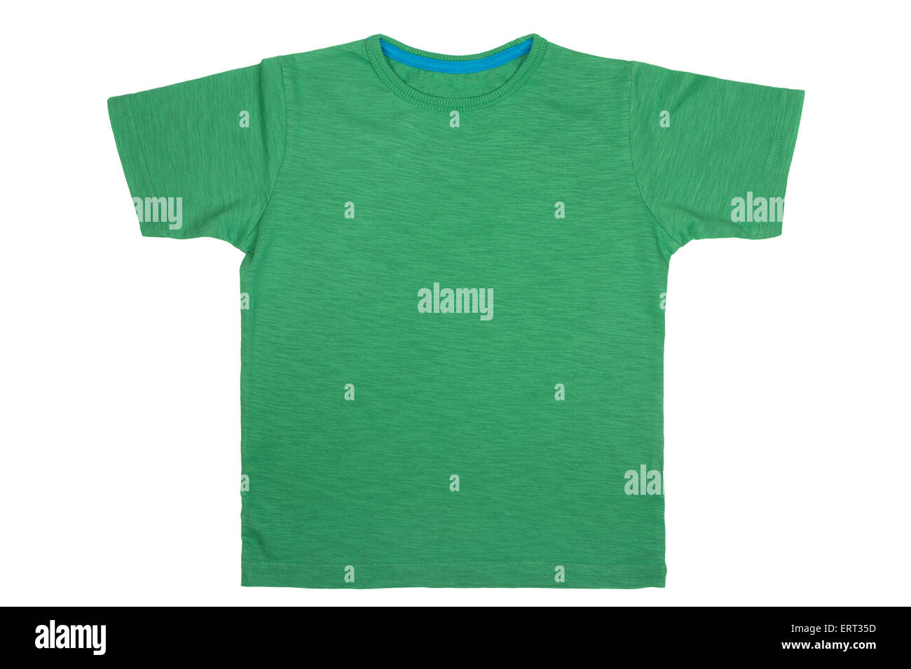 Green T- shirt isolati su sfondo bianco Foto Stock